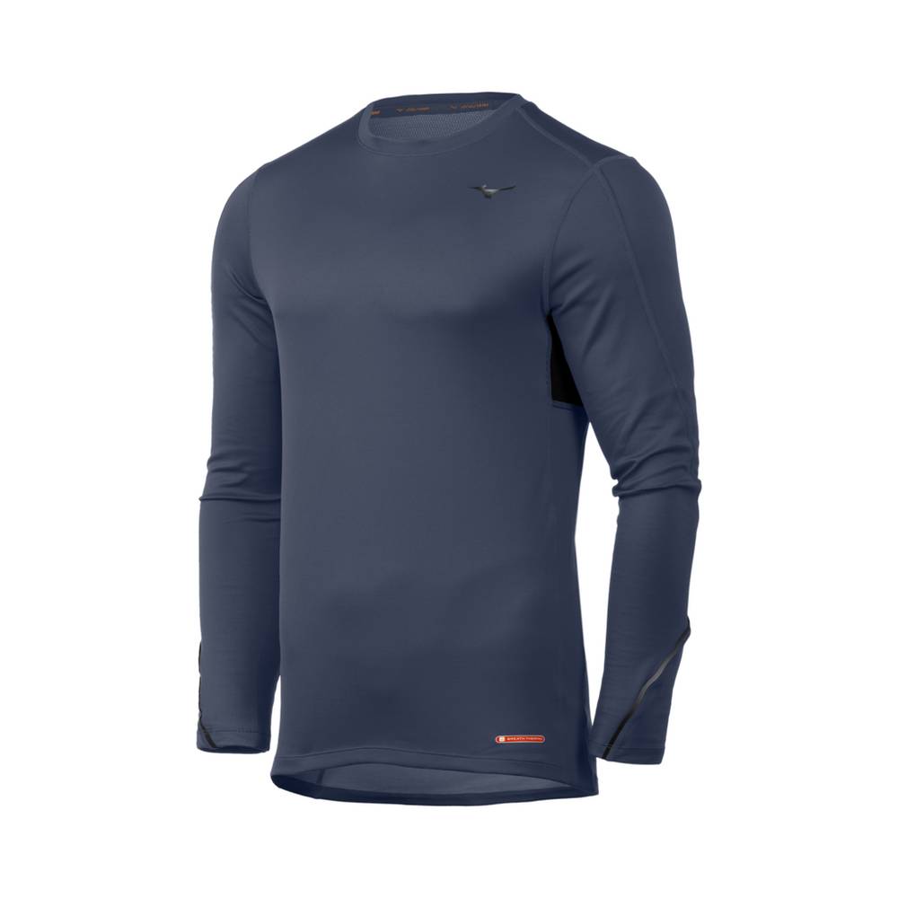 Mizuno Men's Breath Thermo® Base Layer Long Sleeve Indigo/Black (421932-UPR)